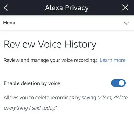 Delete Your Amazon Alexa Voice History