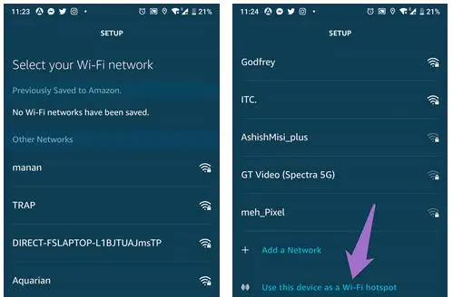 Connect Amazon Echo to Mobile Hotspot