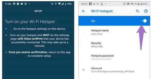 Connect Amazon Echo to Mobile Hotspot