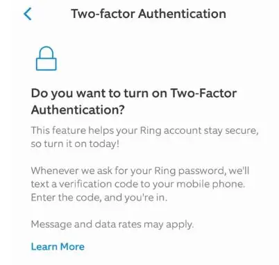 Use Two-Step Security Authentication With Your Ring Products