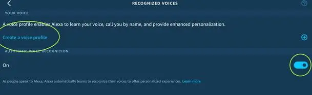 Setup Amazon Alexa Voice Profiles