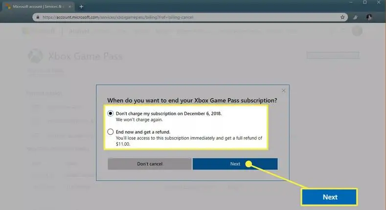 how to cancel xbox live subscription