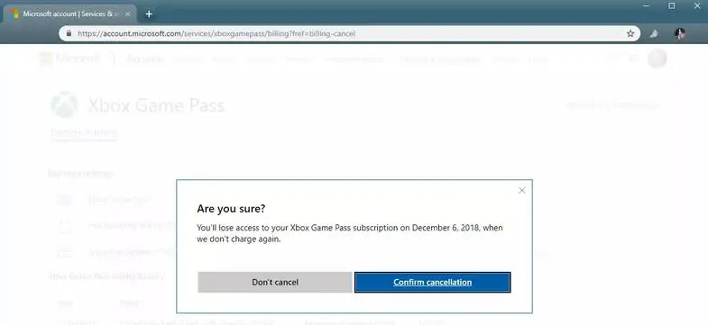 how to cancel xbox game pass