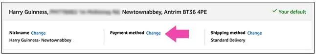 how to change default credit card on amazon