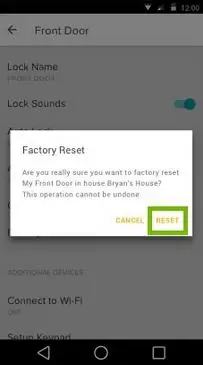 factory reset august lock