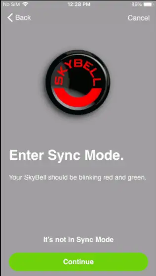 skybell flashing red